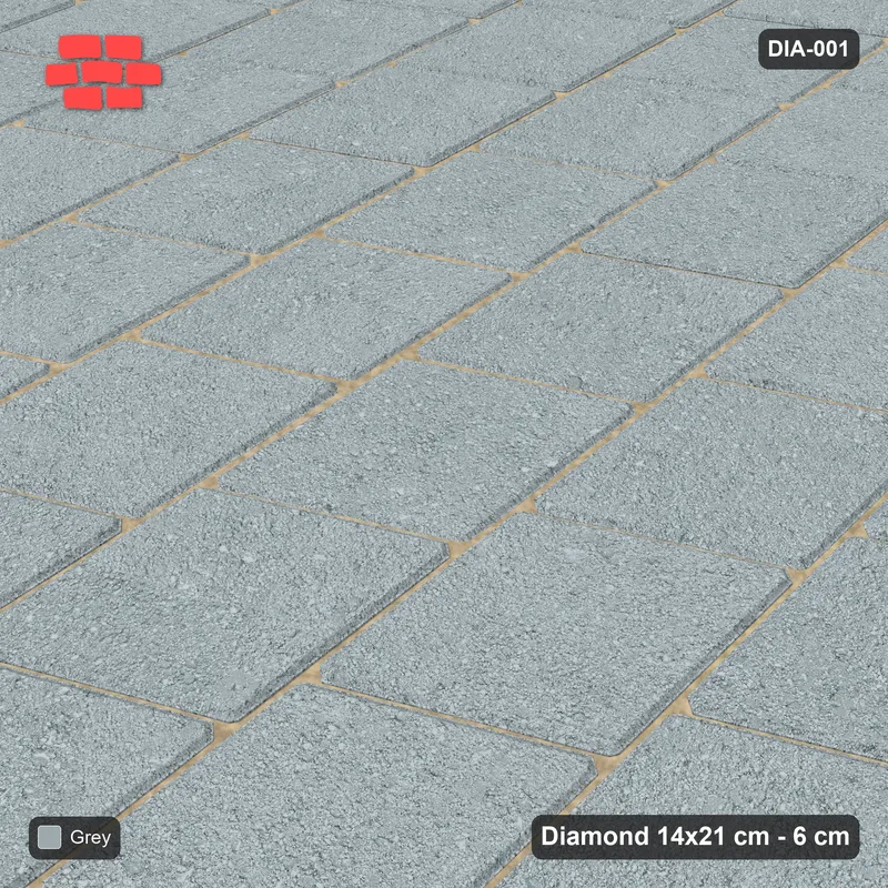 Interlock (Pasco) 14x21 cm · DIA-001 · Native Interlock 0 deg - solid tone, kerb frame · Side view