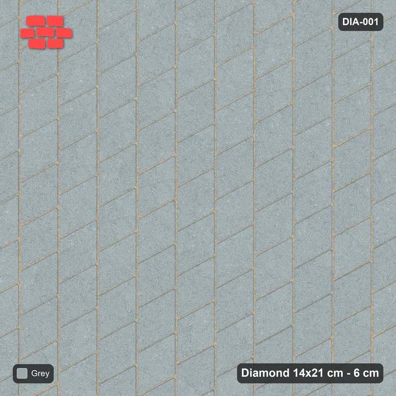 Interlock (Pasco) 14x21 cm · DIA-001 · Native Interlock 0 deg - solid tone, kerb frame · Top view