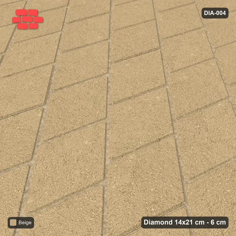 Interlock (Pasco) 14x21 cm · DIA-004 · Native Interlock 45 deg - solid tone, kerb frame · Side view