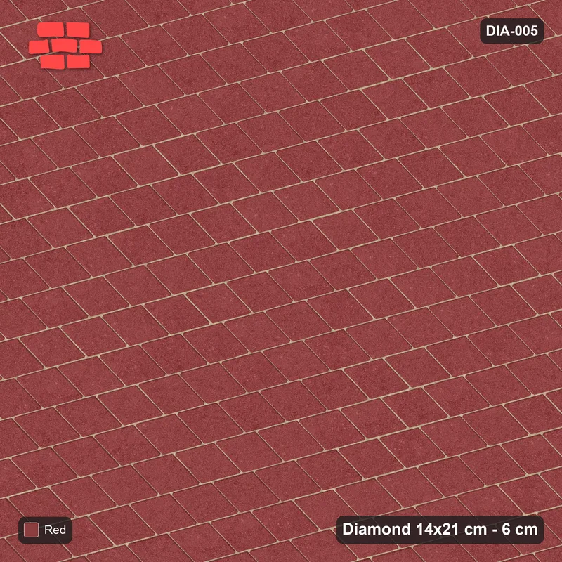 Interlock (Pasco) 14x21 cm · DIA-005 · Native Interlock 105 deg - solid tone, kerb frame · Top view