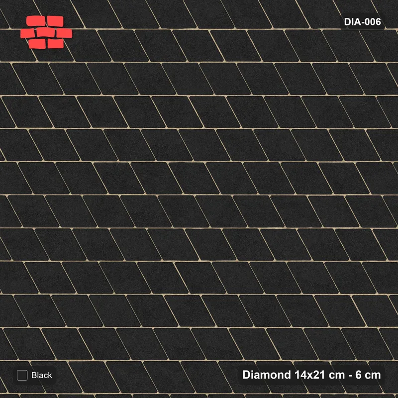 Interlock (Pasco) 14x21 cm · DIA-006 · Native Interlock 90 deg - solid tone, kerb frame · Top view
