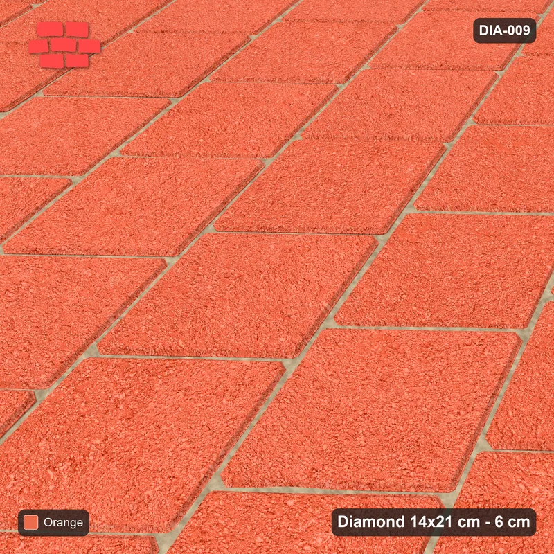 Interlock (Pasco) 14x21 cm · DIA-009 · Native Interlock 15 deg - solid tone, kerb frame · Side view