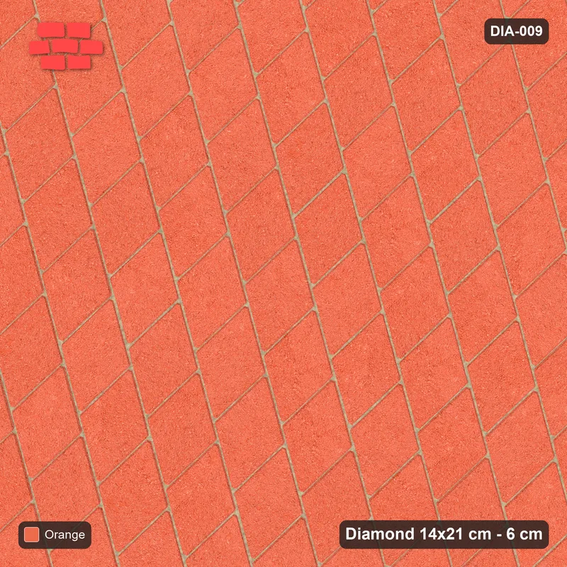 Interlock (Pasco) 14x21 cm · DIA-009 · Native Interlock 15 deg - solid tone, kerb frame · Top view