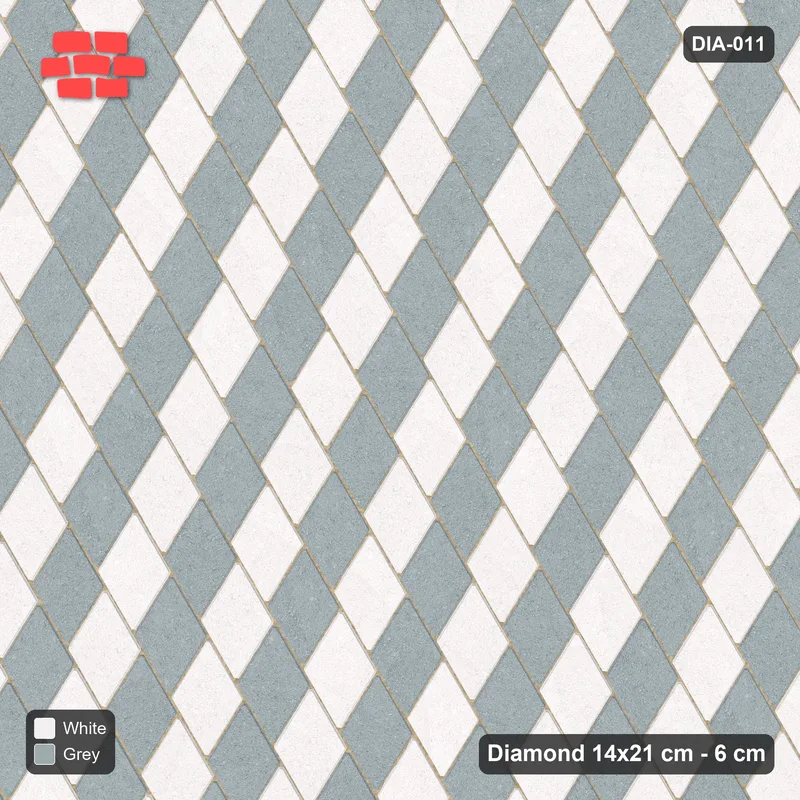 Interlock (Pasco) 14x21 cm · DIA-011 · Native Interlock 30 deg - unit checker, kerb frame · Top view