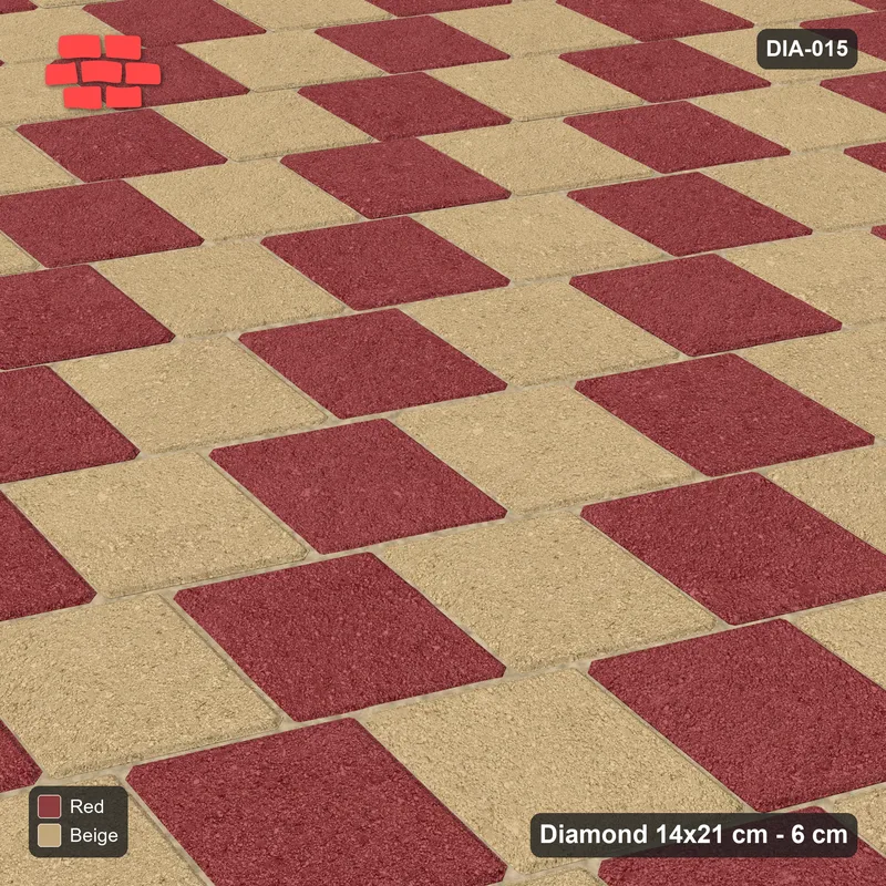 Interlock (Pasco) 14x21 cm · DIA-015 · Native Interlock 150 deg - single-file stripes across the lattice, edge to edge · Side view
