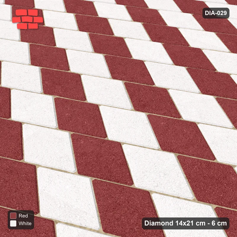Interlock (Pasco) 14x21 cm · DIA-029 · Native Interlock 120 deg - unit checker, kerb frame · Side view