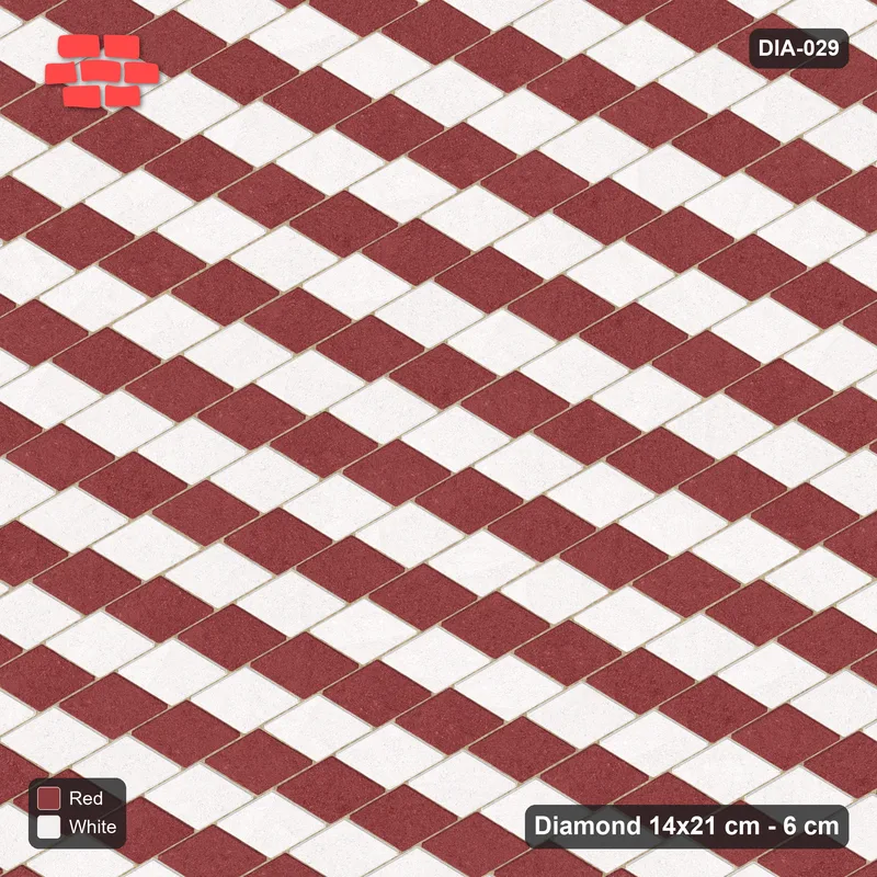 Interlock (Pasco) 14x21 cm · DIA-029 · Native Interlock 120 deg - unit checker, kerb frame · Top view