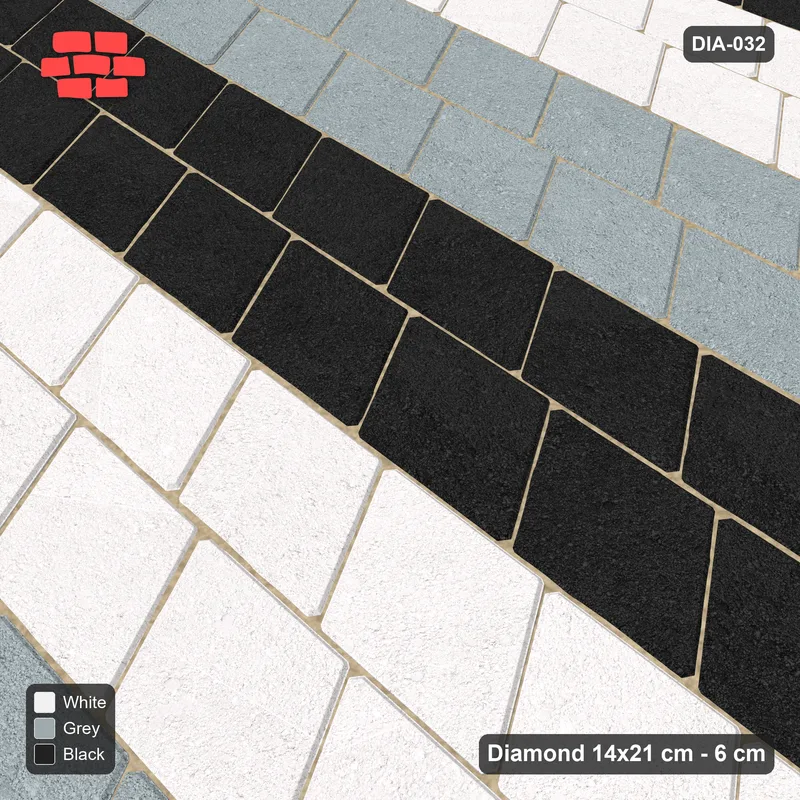 Interlock (Pasco) 14x21 cm · DIA-032 · Native Interlock 90 deg - double-row stripes along the lattice, edge to edge · Side view