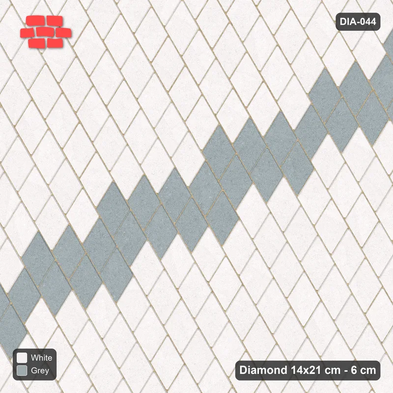 Interlock (Pasco) 14x21 cm · DIA-044 · Native Interlock 30 deg - diagonal feature band, edge to edge · Top view
