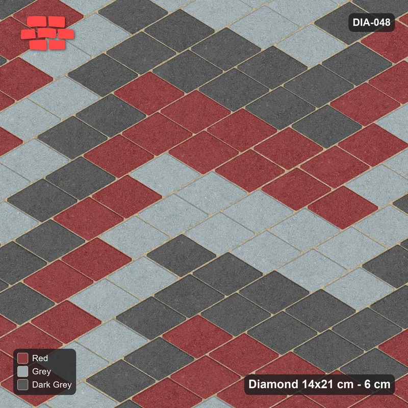 Interlock (Pasco) 14x21 cm · DIA-048 · Native Interlock 120 deg - chevron zigzag bands, kerb frame · Top view