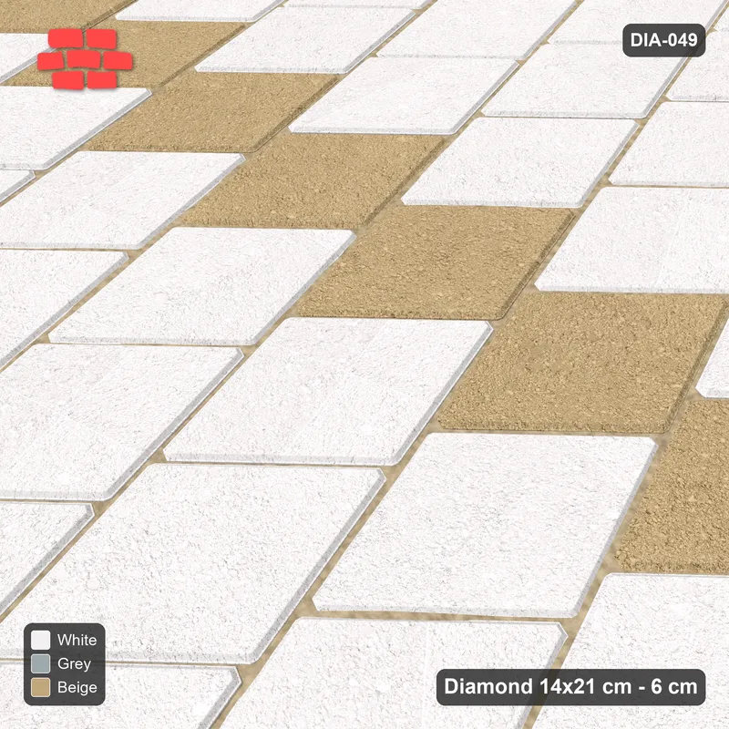 Interlock (Pasco) 14x21 cm · DIA-049 · Native Interlock 15 deg - accent course every fifth file, kerb frame · Side view
