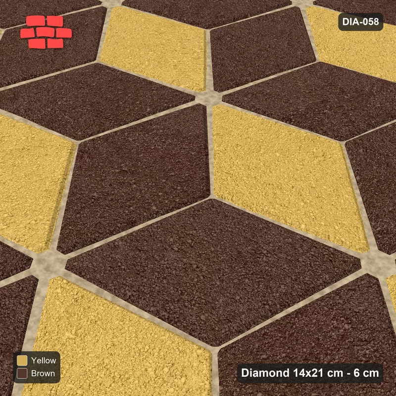 Interlock (Pasco) 14x21 cm · DIA-058 · Tumbling cubes, 3-tone 165 deg - kerb frame · Side view