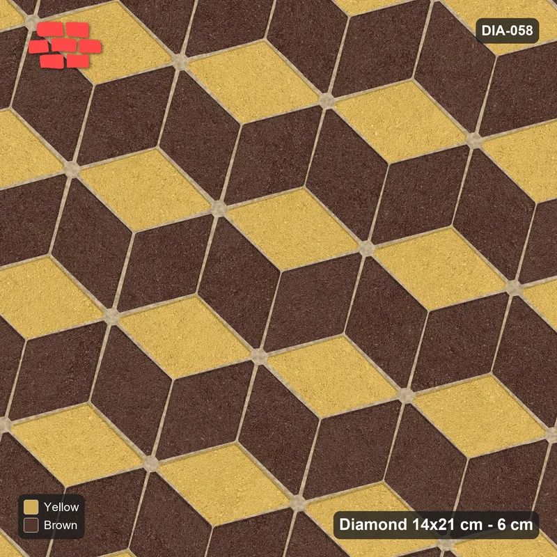 Interlock (Pasco) 14x21 cm · DIA-058 · Tumbling cubes, 3-tone 165 deg - kerb frame · Top view