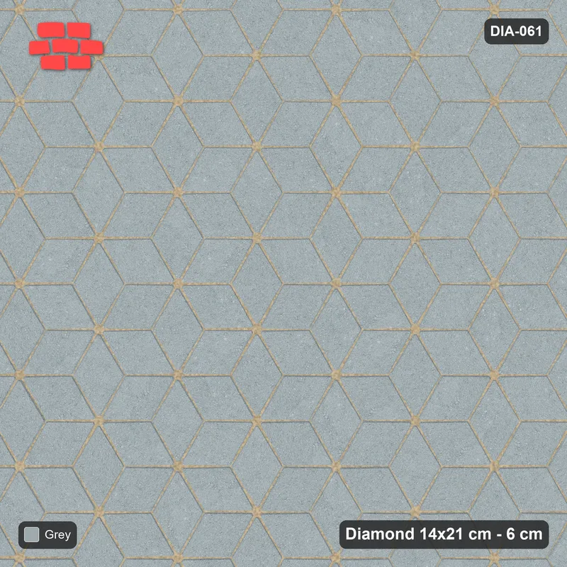 Interlock (Pasco) 14x21 cm · DIA-061 · Single-tone rhombus lattice 30 deg - edge to edge · Top view