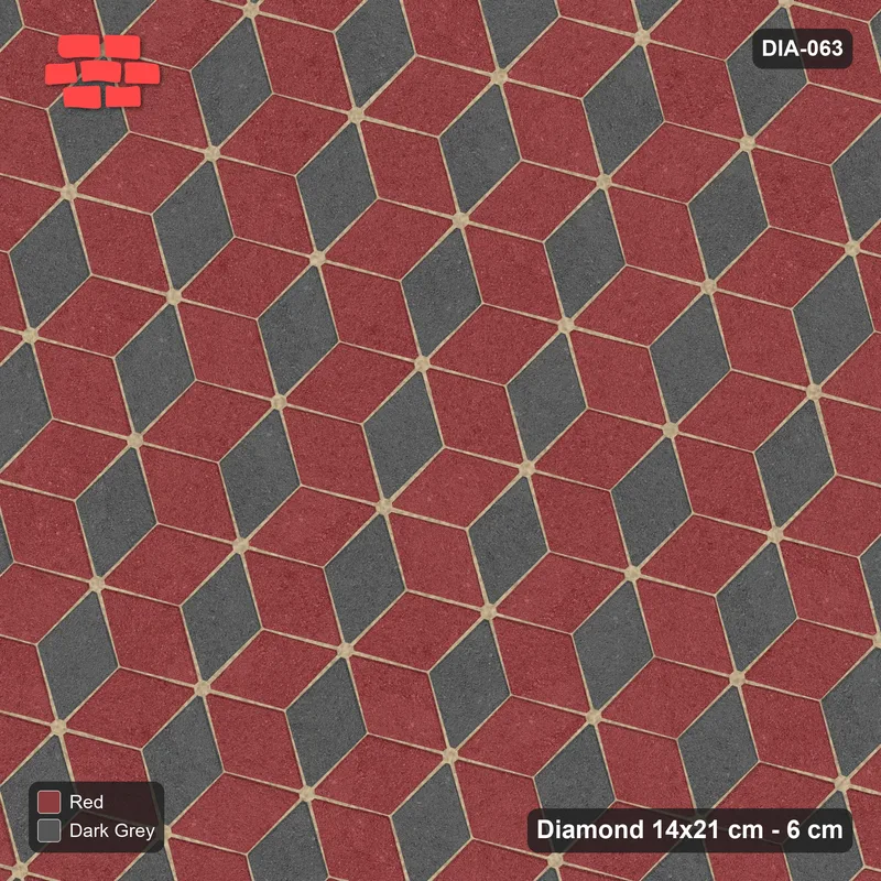 Interlock (Pasco) 14x21 cm · DIA-063 · Tumbling cubes, 3-tone 15 deg - edge to edge · Top view