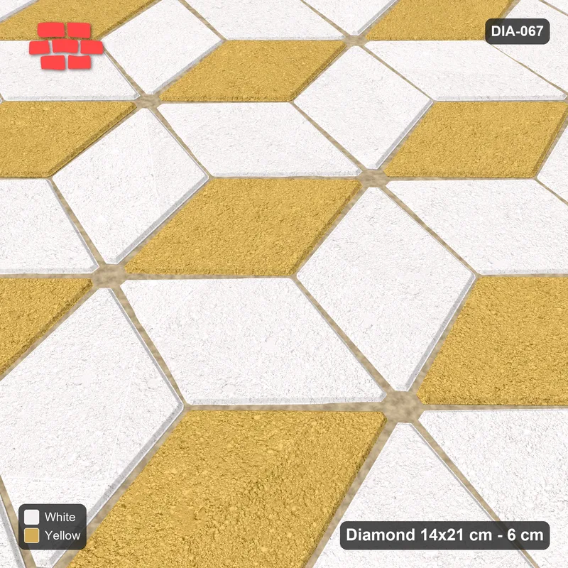 Interlock (Pasco) 14x21 cm · DIA-067 · Tumbling cubes, 3-tone 135 deg - edge to edge · Side view