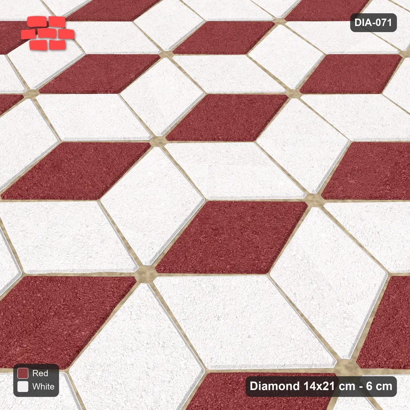 Interlock (Pasco) 14x21 cm · DIA-071 · Tumbling cubes, 3-tone 75 deg - edge to edge · Side view