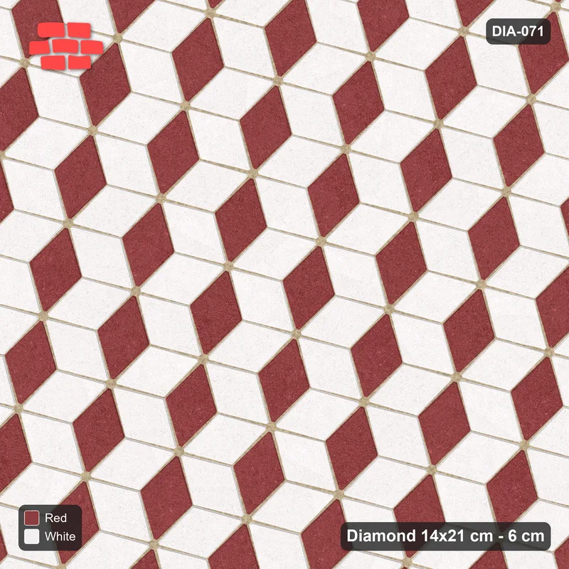 Interlock (Pasco) 14x21 cm · DIA-071 · Tumbling cubes, 3-tone 75 deg - edge to edge · Top view