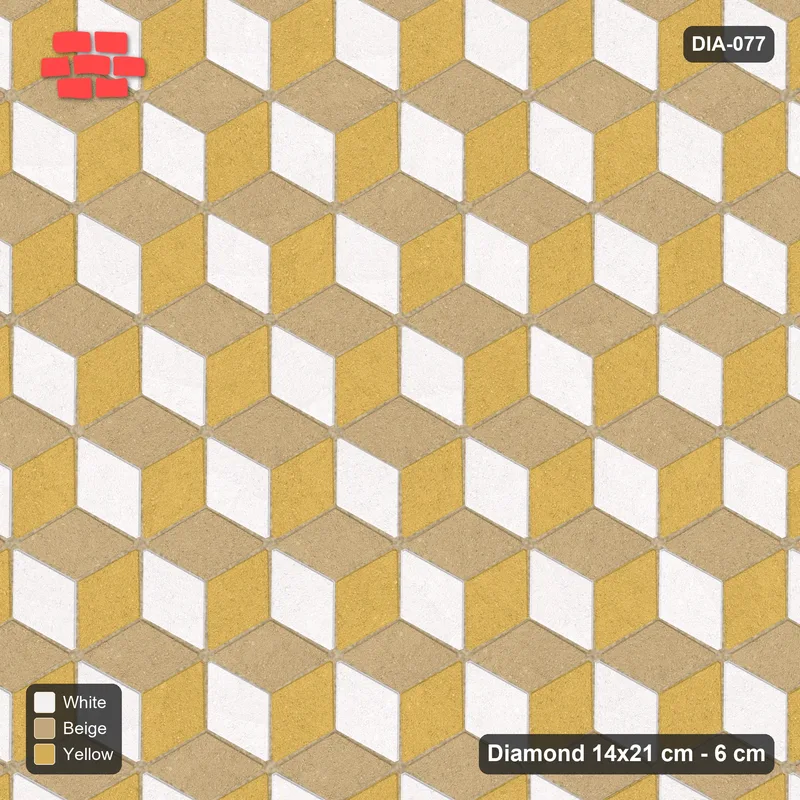 Interlock (Pasco) 14x21 cm · DIA-077 · Tumbling cubes, 3-tone 0 deg - kerb frame · Top view