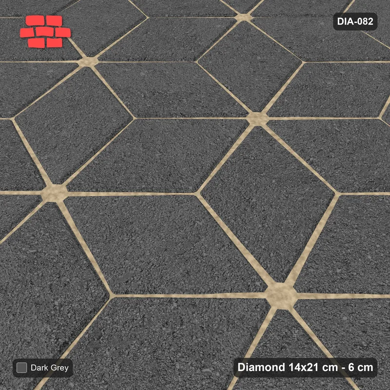 Interlock (Pasco) 14x21 cm · DIA-082 · Single-tone rhombus lattice 15 deg - edge to edge · Side view