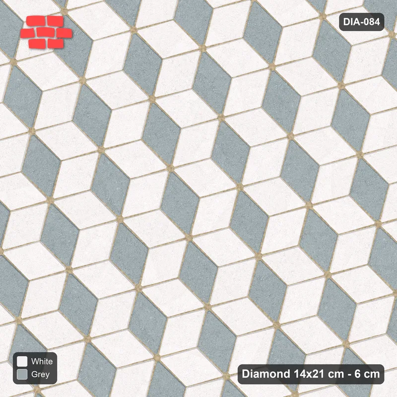 Interlock (Pasco) 14x21 cm · DIA-084 · Tumbling cubes, 3-tone 165 deg - kerb frame · Top view