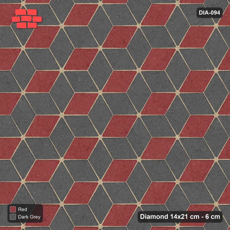 Interlock (Pasco) 14x21 cm · DIA-094 · Tumbling cubes, 3-tone 30 deg - kerb frame · Top view