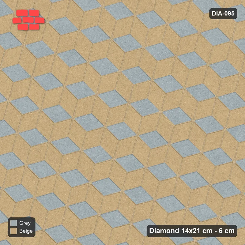 Interlock (Pasco) 14x21 cm · DIA-095 · Tumbling cubes, 3-tone 105 deg - edge to edge · Top view