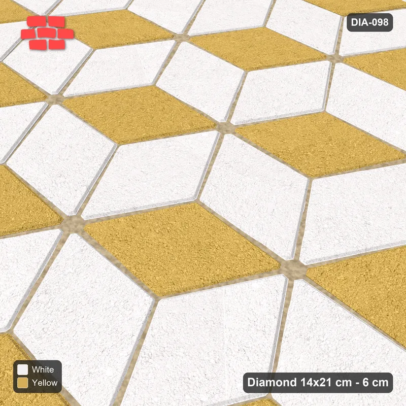Interlock (Pasco) 14x21 cm · DIA-098 · Tumbling cubes, 3-tone 150 deg - kerb frame · Side view