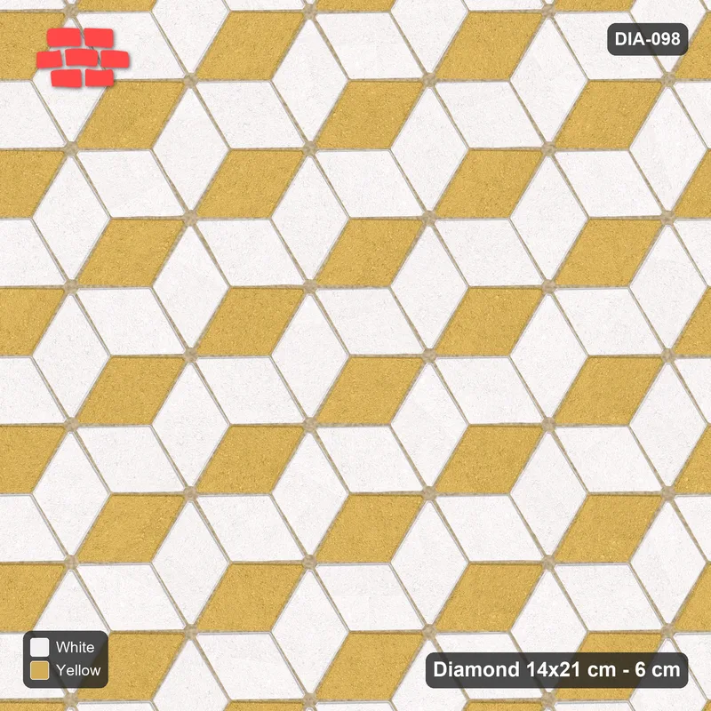 Interlock (Pasco) 14x21 cm · DIA-098 · Tumbling cubes, 3-tone 150 deg - kerb frame · Top view