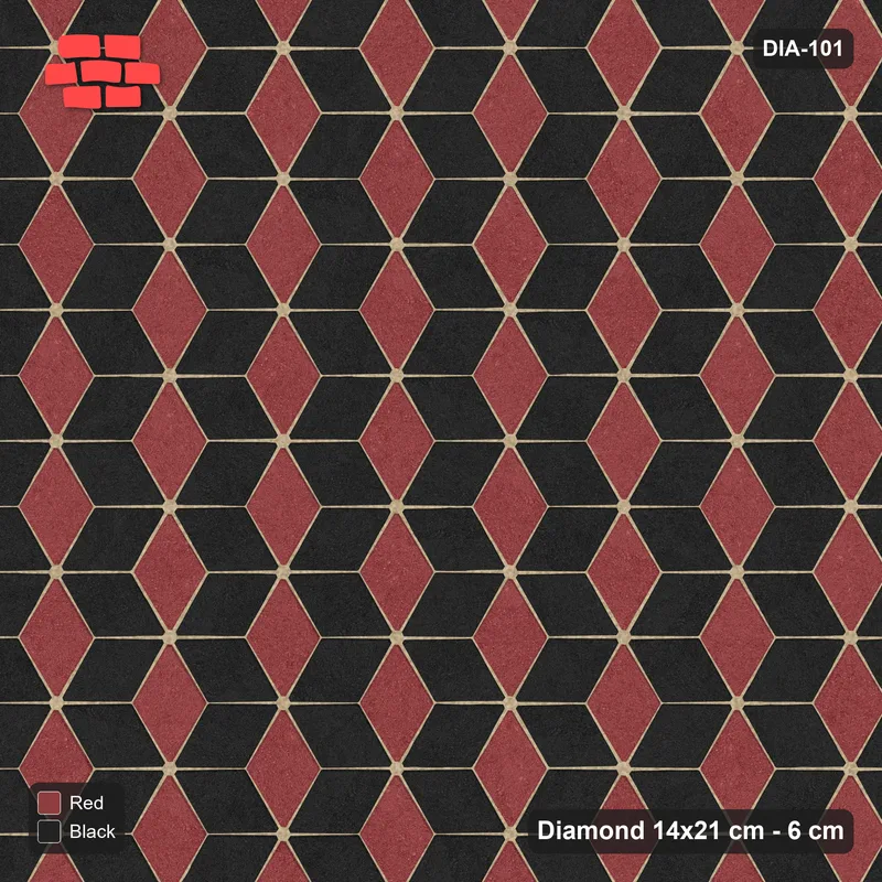 Interlock (Pasco) 14x21 cm · DIA-101 · Tumbling cubes, 3-tone 30 deg - kerb frame · Top view
