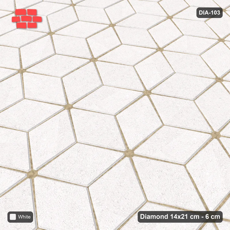 Interlock (Pasco) 14x21 cm · DIA-103 · Single-tone rhombus lattice 0 deg - edge to edge · Side view