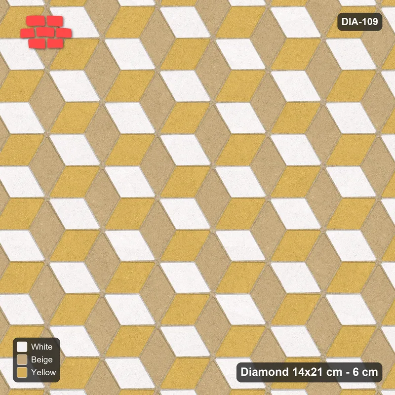 Interlock (Pasco) 14x21 cm · DIA-109 · Tumbling cubes, 3-tone 90 deg - kerb frame · Top view