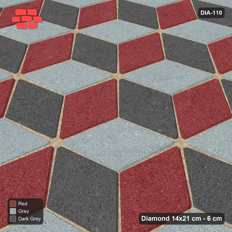 Interlock (Pasco) 14x21 cm · DIA-110 · Tumbling cubes, 3-tone 165 deg - edge to edge · Side view