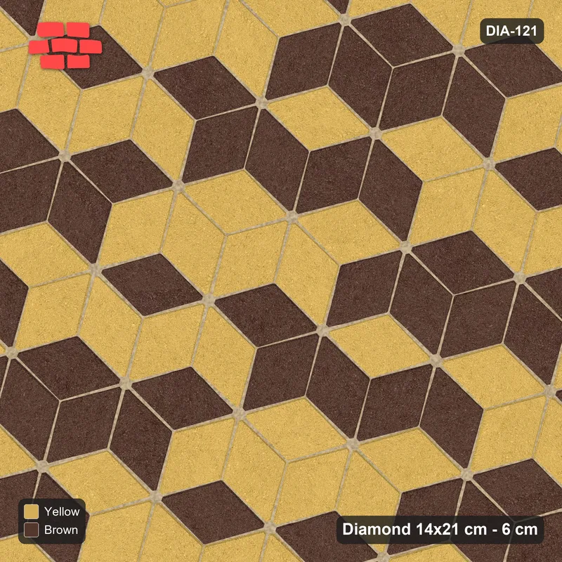 Interlock (Pasco) 14x21 cm · DIA-121 · Tumbling cubes, 2x2 flip blocks 105 deg - kerb frame · Top view
