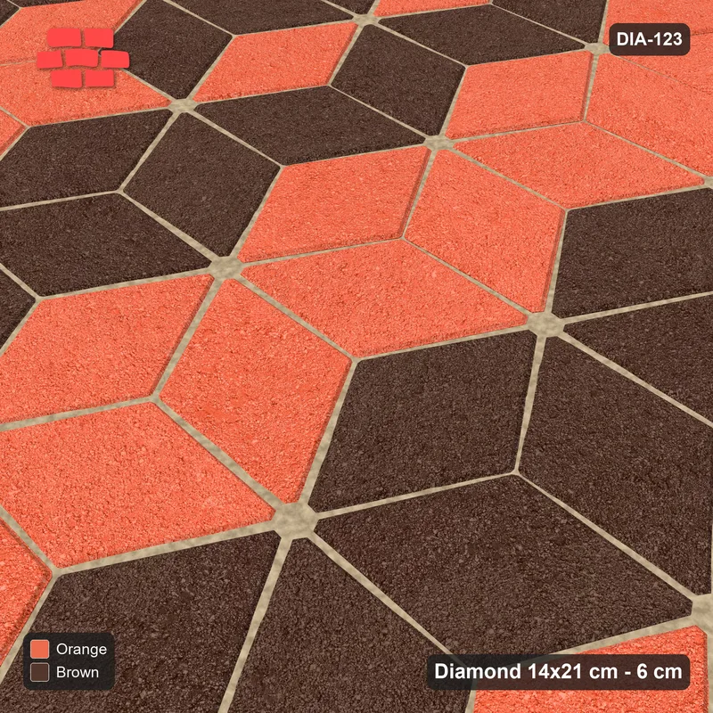 Interlock (Pasco) 14x21 cm · DIA-123 · Tumbling cubes, cross band 90 deg - edge to edge · Side view