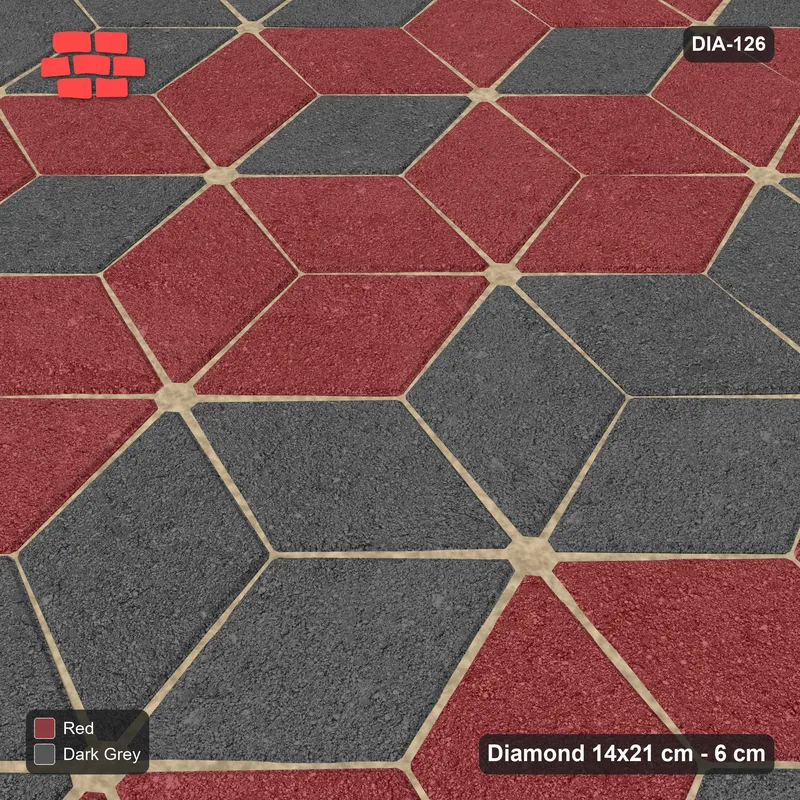 Interlock (Pasco) 14x21 cm · DIA-126 · Tumbling cubes, diagonal flip stripes 135 deg - edge to edge · Side view
