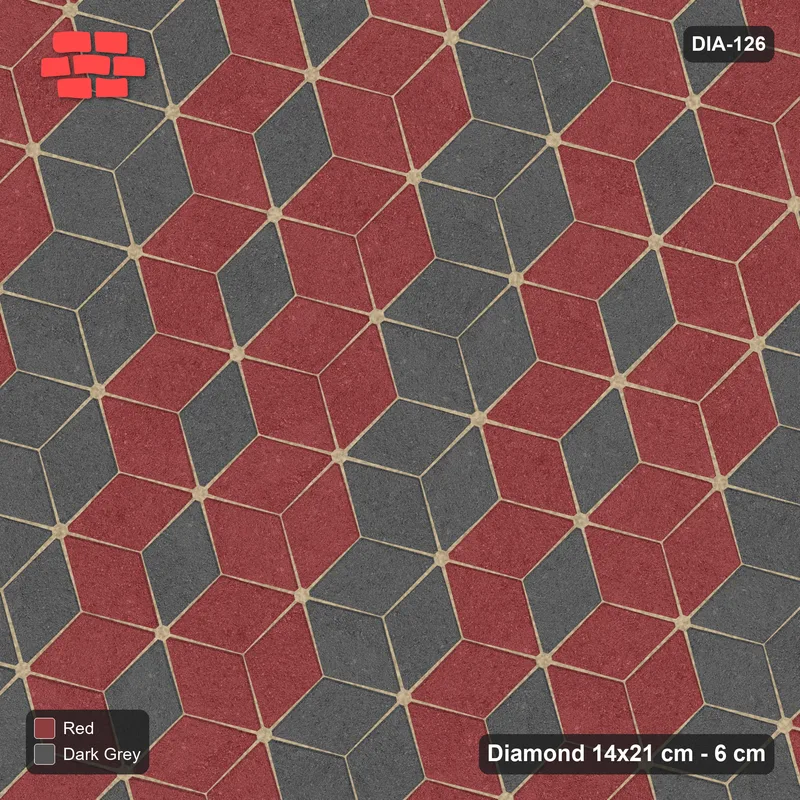 Interlock (Pasco) 14x21 cm · DIA-126 · Tumbling cubes, diagonal flip stripes 135 deg - edge to edge · Top view