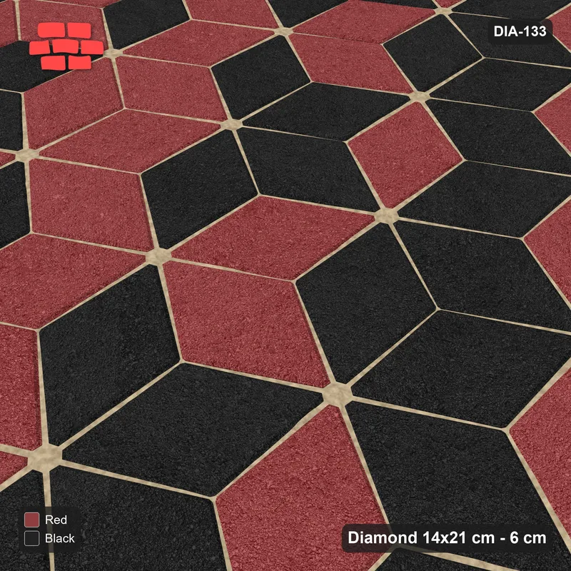 Interlock (Pasco) 14x21 cm · DIA-133 · Tumbling cubes, 2x2 flip blocks 120 deg - kerb frame · Side view