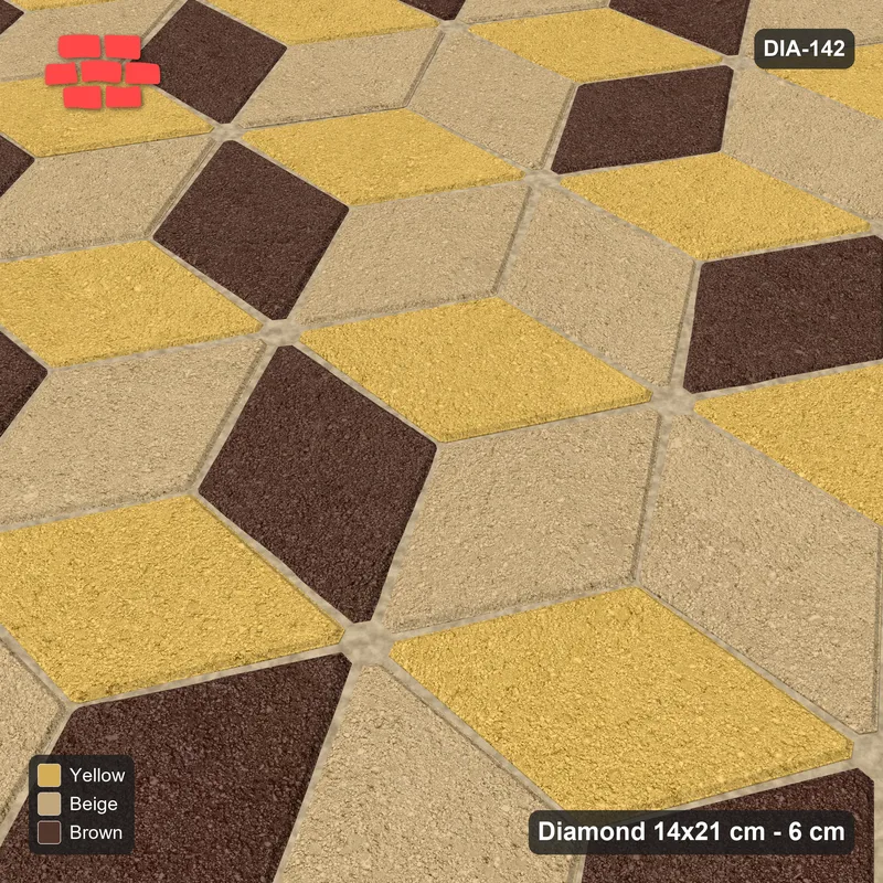 Interlock (Pasco) 14x21 cm · DIA-142 · Tumbling cubes, 3x3 flip blocks 90 deg - kerb frame · Side view