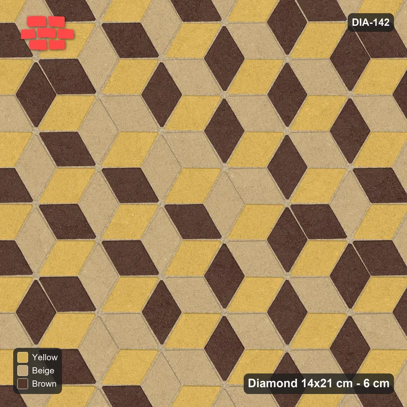 Interlock (Pasco) 14x21 cm · DIA-142 · Tumbling cubes, 3x3 flip blocks 90 deg - kerb frame · Top view