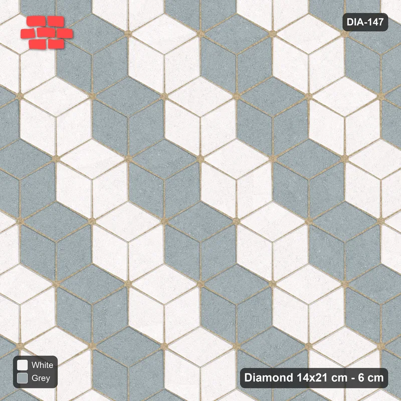 Interlock (Pasco) 14x21 cm · DIA-147 · Tumbling cubes, alternating columns 120 deg - edge to edge · Top view