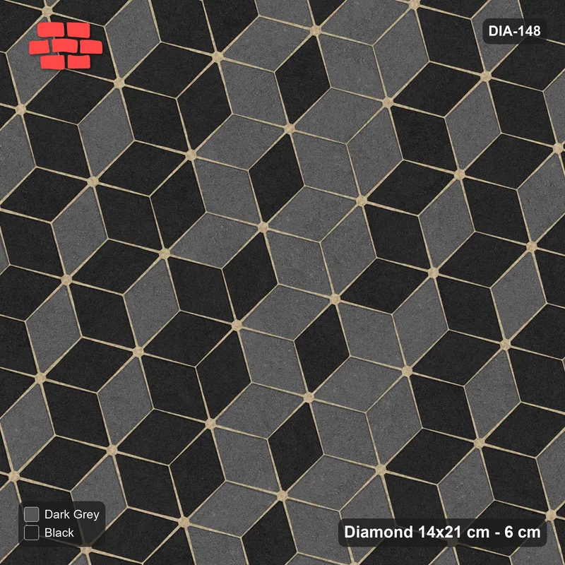 Interlock (Pasco) 14x21 cm · DIA-148 · Tumbling cubes, vertical band 15 deg - edge to edge · Top view