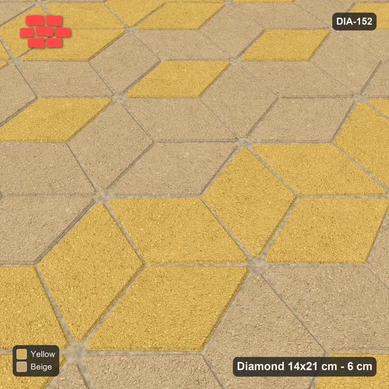Interlock (Pasco) 14x21 cm · DIA-152 · Tumbling cubes, diagonal flip stripes 135 deg - edge to edge · Side view