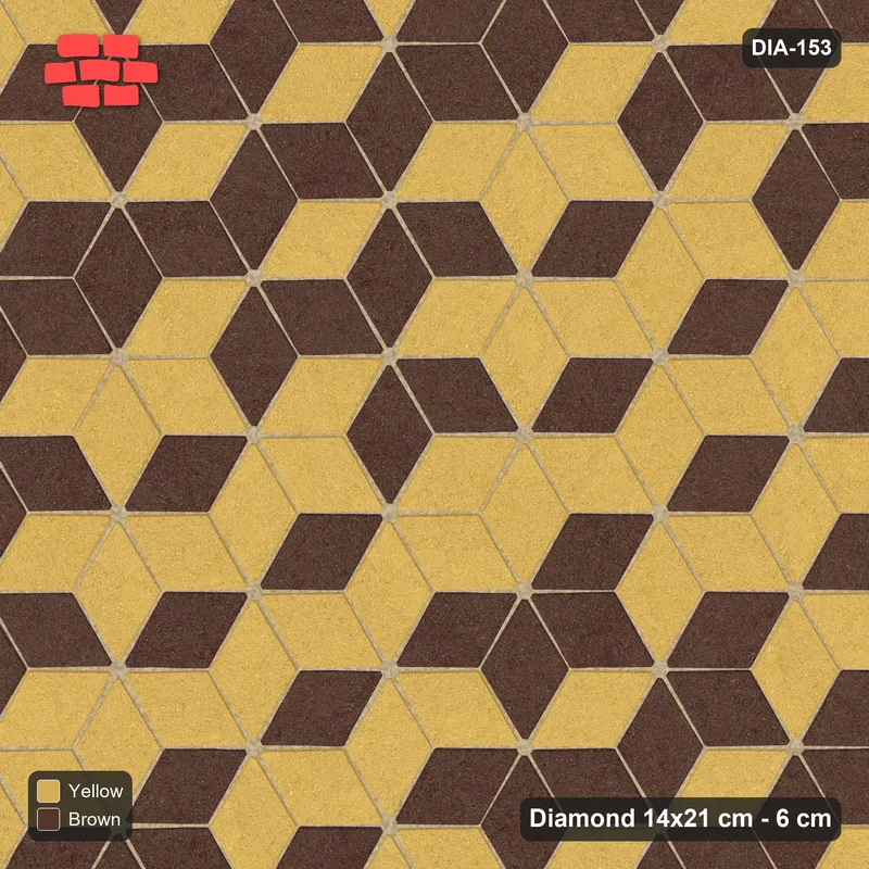 Interlock (Pasco) 14x21 cm · DIA-153 · Tumbling cubes, 3x3 flip blocks 30 deg - kerb frame · Top view