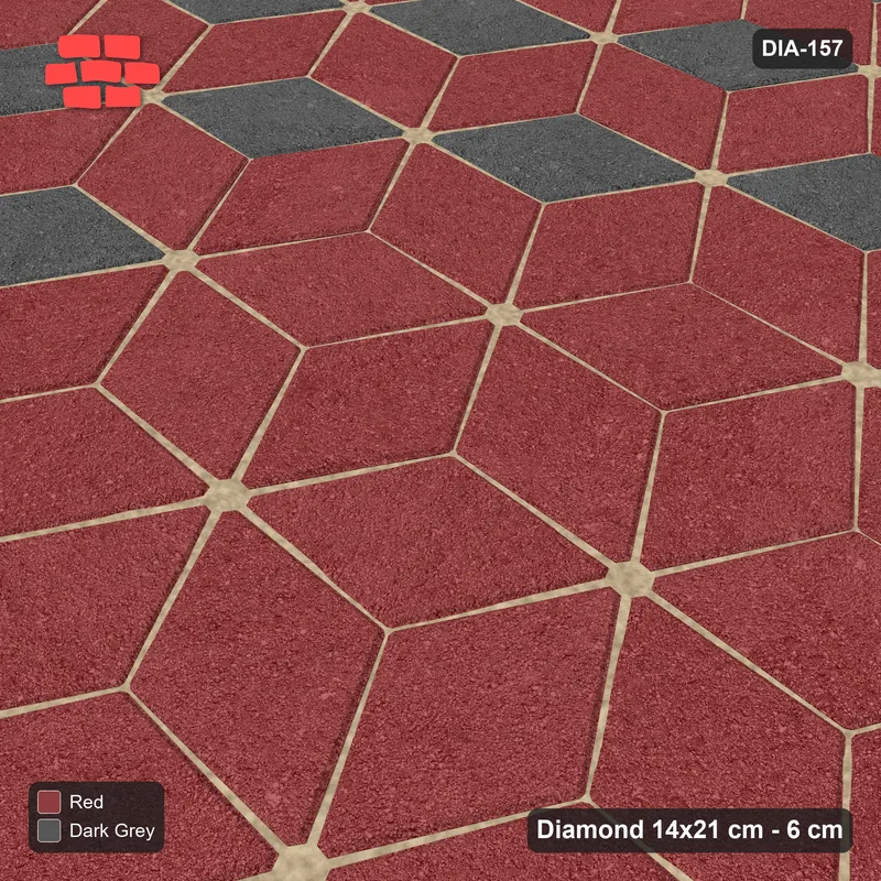 Interlock (Pasco) 14x21 cm · DIA-157 · Tumbling cubes, plain medallion 150 deg - kerb frame · Side view