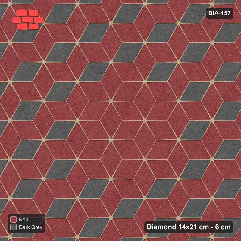 Interlock (Pasco) 14x21 cm · DIA-157 · Tumbling cubes, plain medallion 150 deg - kerb frame · Top view