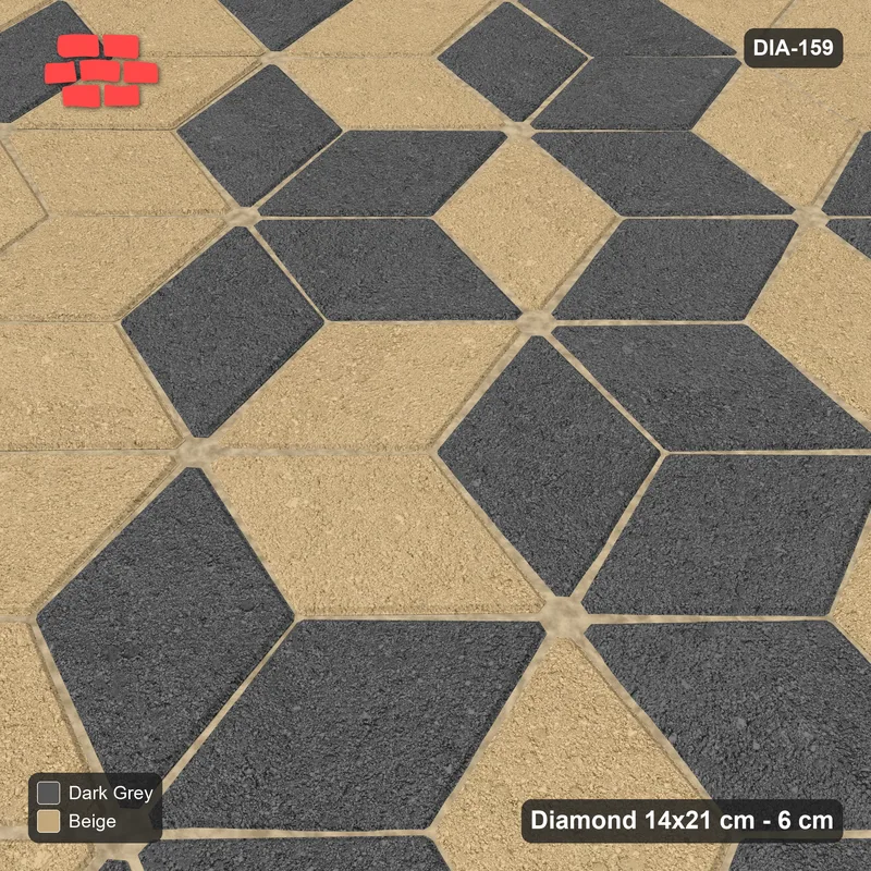 Interlock (Pasco) 14x21 cm · DIA-159 · Tumbling cubes, 2x2 flip blocks 135 deg - edge to edge · Side view