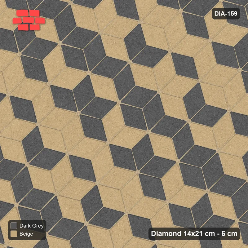 Interlock (Pasco) 14x21 cm · DIA-159 · Tumbling cubes, 2x2 flip blocks 135 deg - edge to edge · Top view