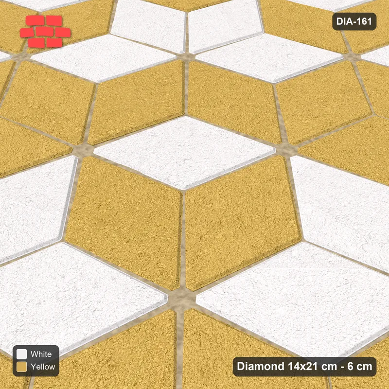 Interlock (Pasco) 14x21 cm · DIA-161 · Tumbling cubes, cross band 105 deg - kerb frame · Side view