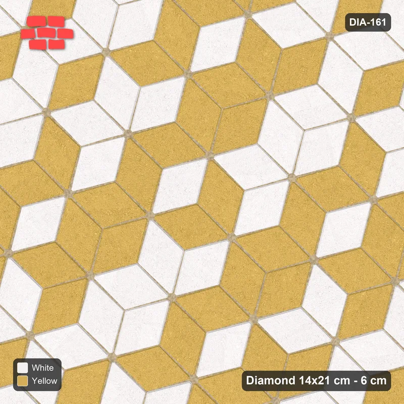 Interlock (Pasco) 14x21 cm · DIA-161 · Tumbling cubes, cross band 105 deg - kerb frame · Top view